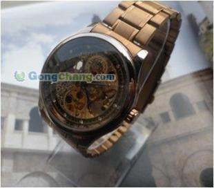 供应物美价廉的国产镂空机芯合金壳机械手表